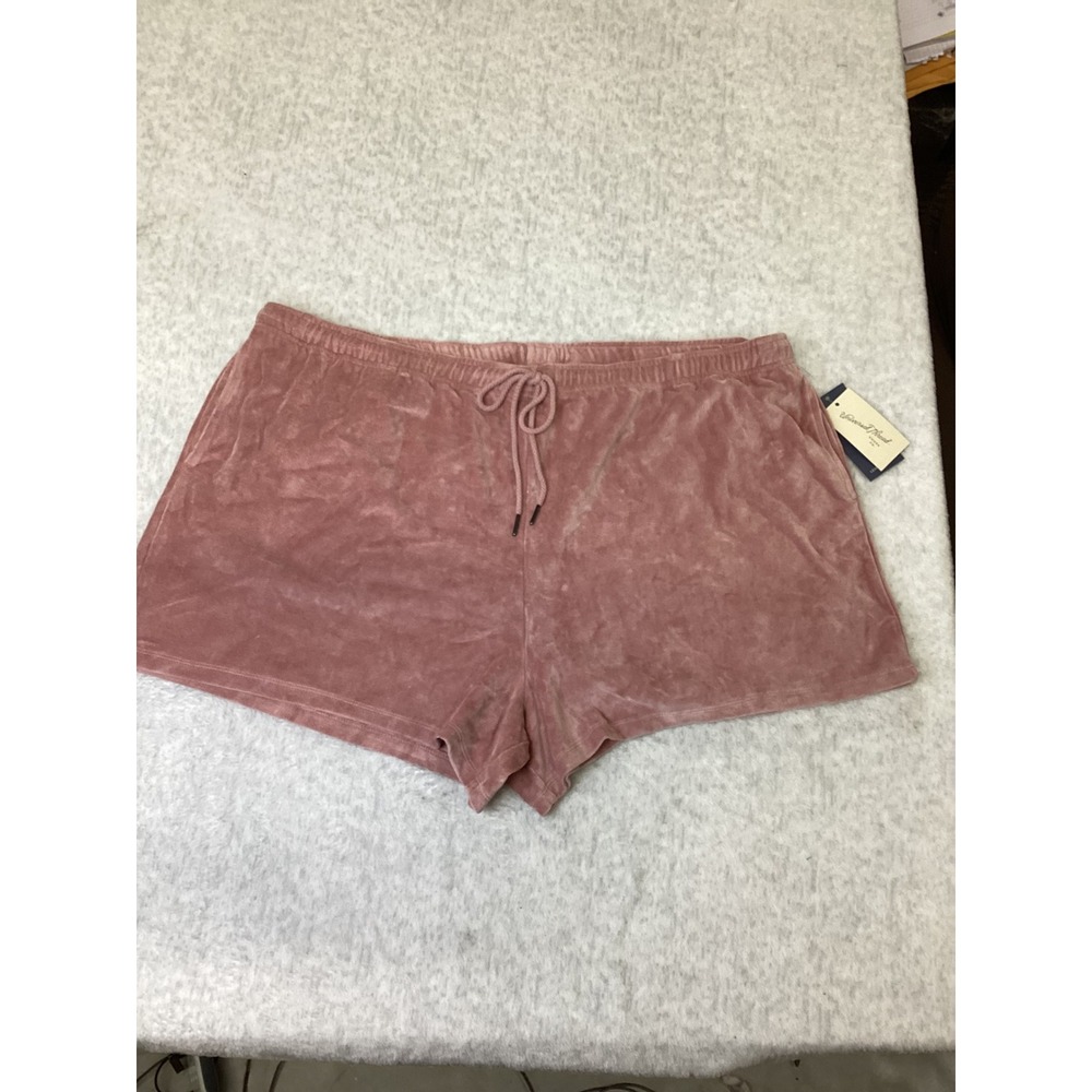 Universal Thread Womens Velour Lounge Shorts Mauve Pink Drawstring Plus 1X‎ NWT